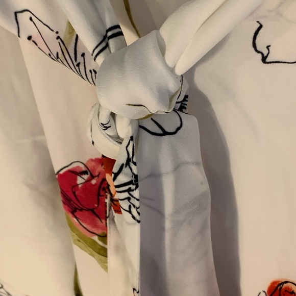 NWT Apt. 9 White Floral Blouson Sleeve Dress - Picture 3 of 8